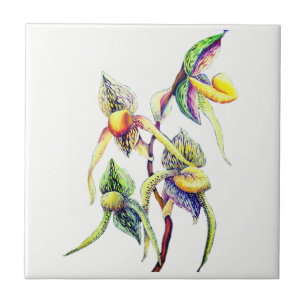 Carreau Peinture d'orchidées bleues