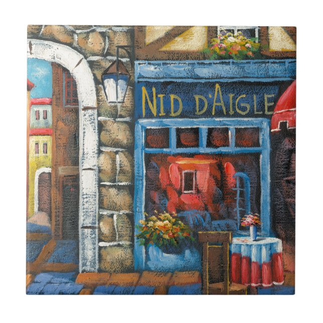 Carreau Peinture d'un restaurant français (Devant)