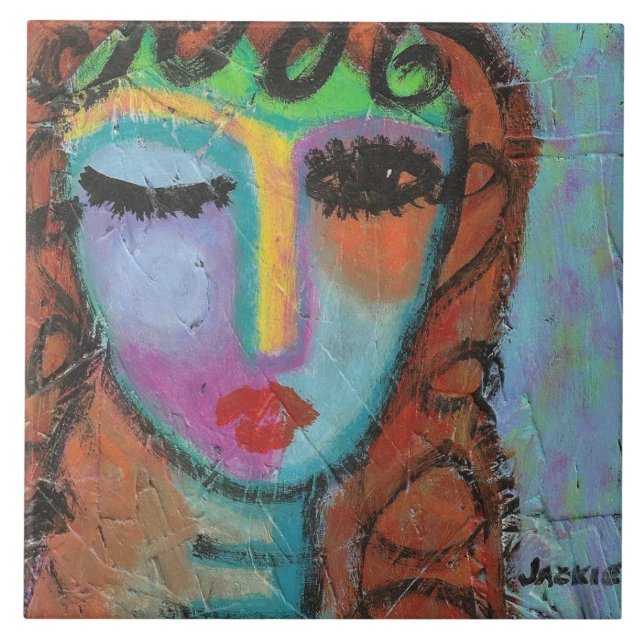 Carreau Peinture en acrylique Abstraite sur OSB (Devant)