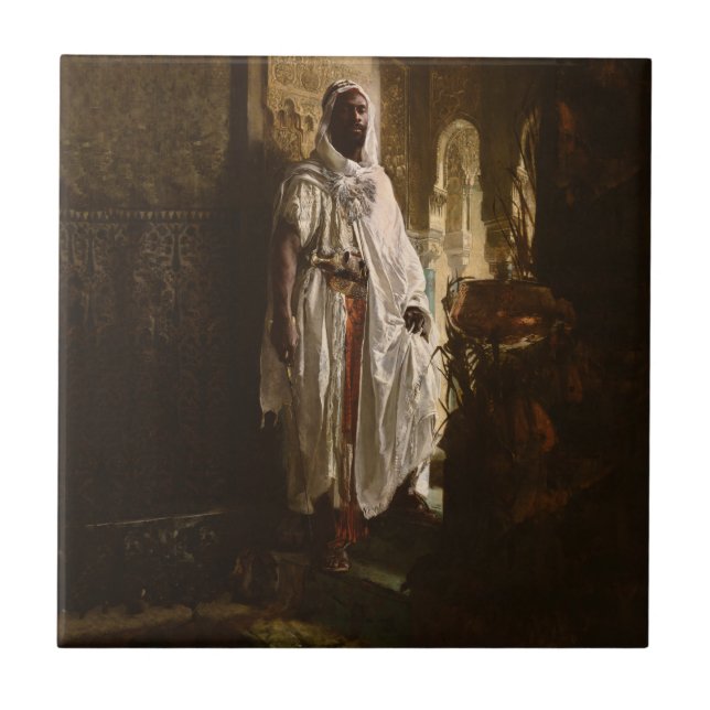 Carreau Peinture en chef maure africaine Portrait (Devant)