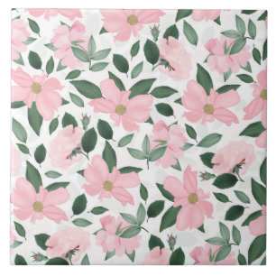 Carreau Peinture florale de Roses roses délicates