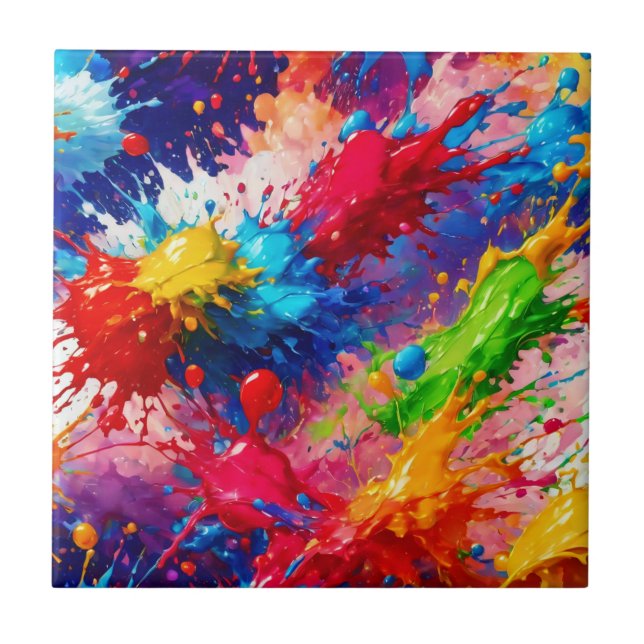 Carreau Peinture humide colorée design (Devant)