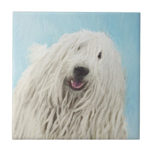 Carreau Peinture Komondor - Cute Original Chien Art