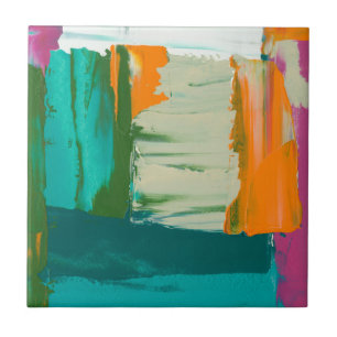 Carreau Peinture libre multicolore d'expression