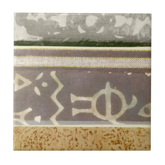 Carreau Peinture Motif Tribale contemporaine (Devant)
