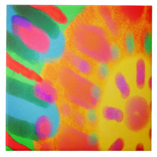 Carreau Peinture numérique Abstraite Sunburst