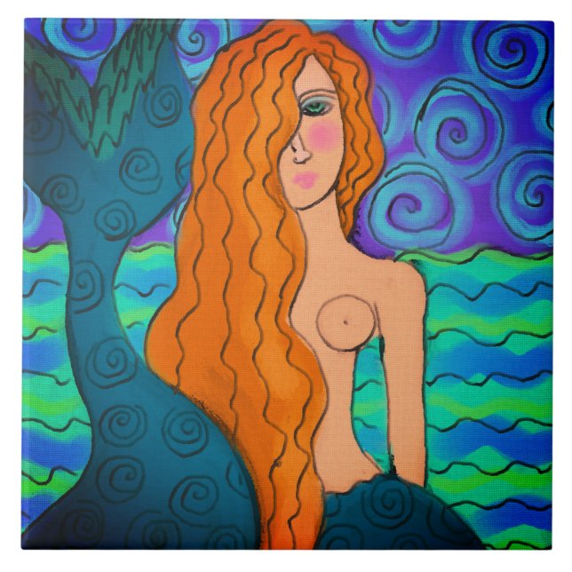 Carreau Peinture numérique couleur Abstraite Sirène (Devant)