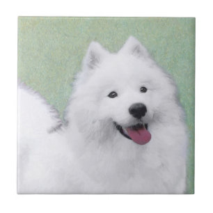 Carreau Peinture Samoyed - Cute Original Chien Art