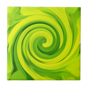 Carreau Peinture super Abstraite à la spirale verte