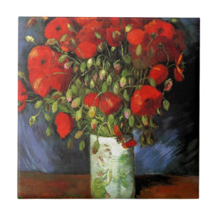 Carreau Peinture Vintage Van Gogh Fleurs Vase Floraison