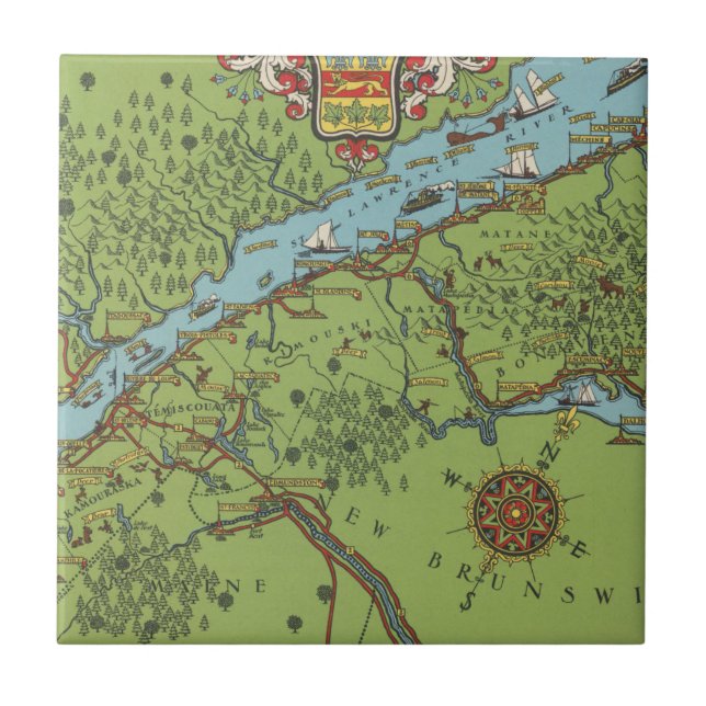 Carreau Péninsule de Gaspé, carte du Canada (Devant)