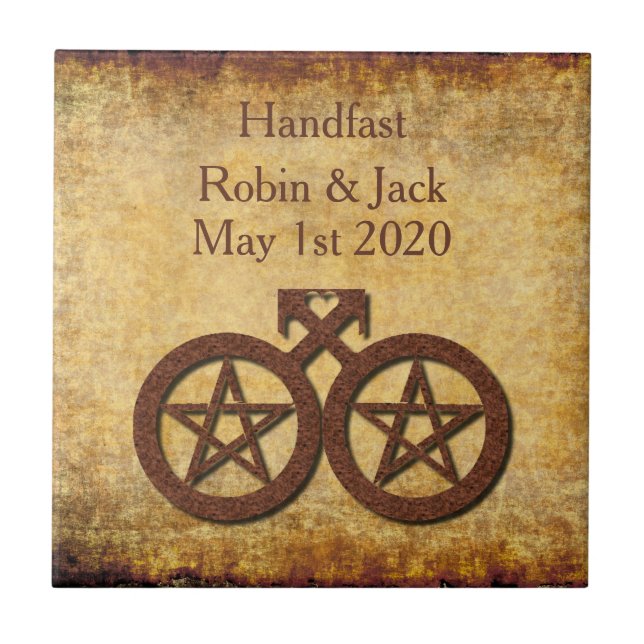 Carreau Pentacle Rustique Pagan Gay Handfasting Carrelage  (Devant)