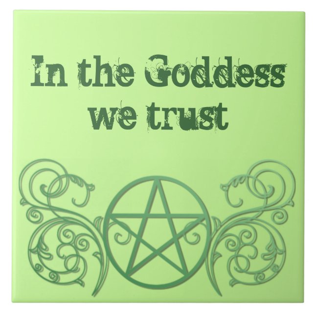 Carreau Pentacle vert aux fleurs (Devant)
