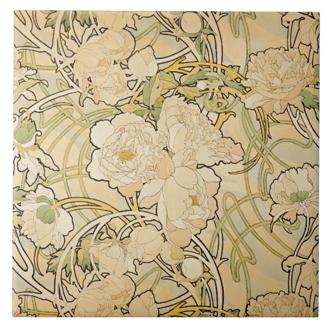 Carreau Peonies jaunes (Devant)
