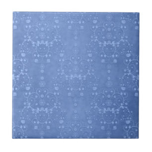 Carreau Périwinkle Bleu Fancy Floral Damask Modèle