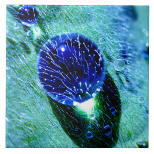 Carreau Perles bleues de l'eau de gouttes de pluie,