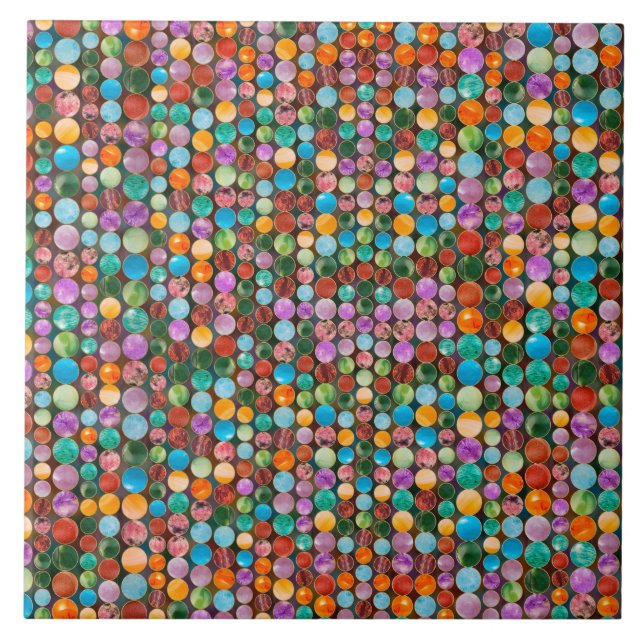 Carreau Perles de pierres précieuses colorées (Devant)