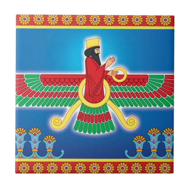 Carreau Persan Faravahar de Zoroastrian (Devant)