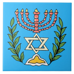 Carreau Persian Magen David Menorah