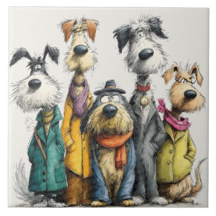 Carreau Personnages de chien mignons