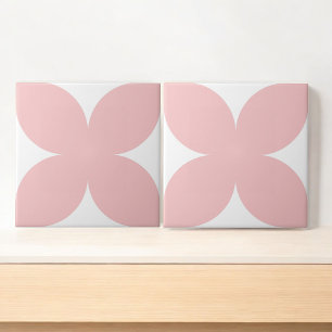 Carreau Pétale Florale Rose Retro Style moderne du milieu 
