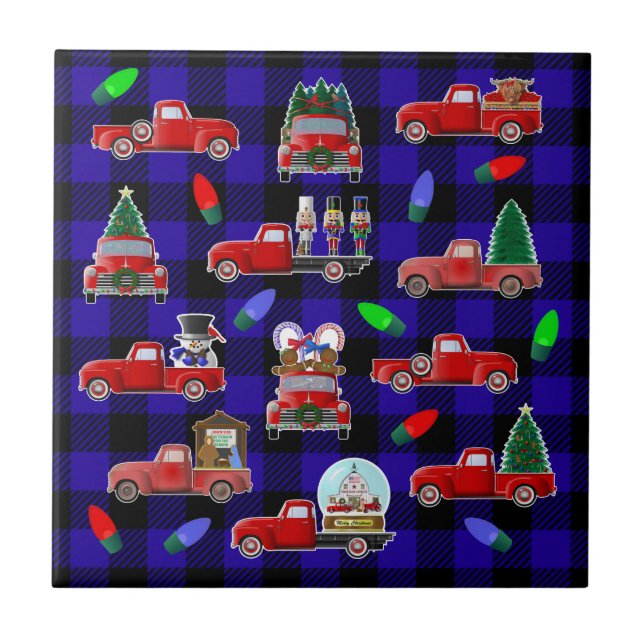 Carreau Petit camion rouge Noël (Devant)