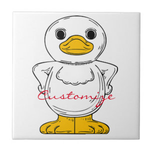 Carreau Petit canard blanc debout Thunder_Cove