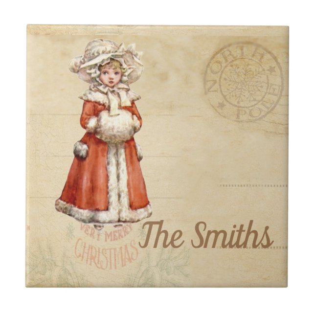 Carreau Petit Caroleur victorien Noël personnalisé (Devant)