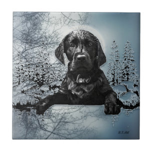 Carreau Petit chiot noir Labrador Retriever T-Shirt Thirt