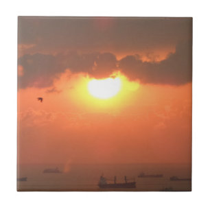 Carreau Petit coucher de soleil (4,25 po x 4,25 po) Carrel