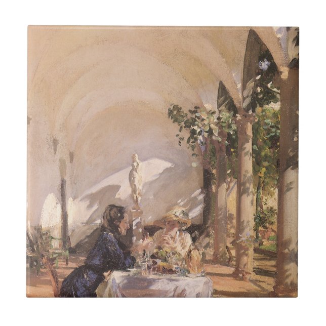 Carreau Petit déjeuner dans la Loggia par John Singer Sarg (Devant)