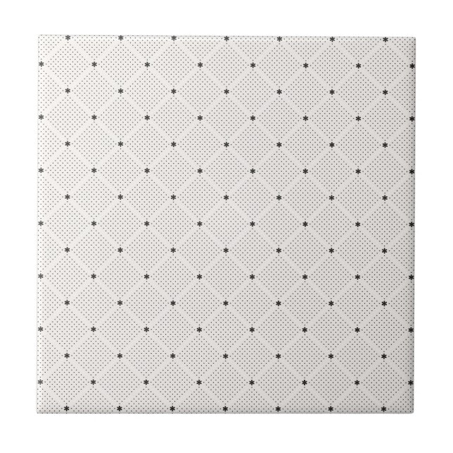 Carreau Petit motif de points blanc noir élégant (Devant)