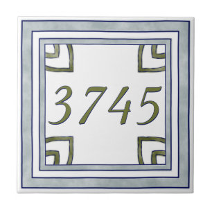 Carreau Petit numéro de maison gris et vert