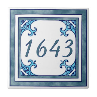 Carreau Petit numéro de maison turquoise