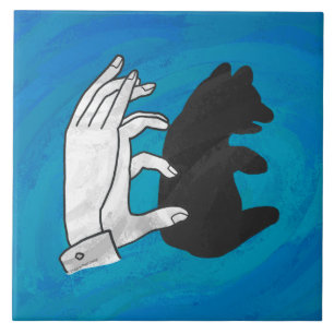 Carreau Petit Ours Ombre Sur Bleu