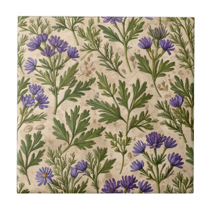 Carreau Petite Asters pourpres Taupe