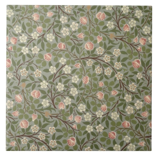 Carreau Petite conception de papier peint de fleur rose et (Devant)