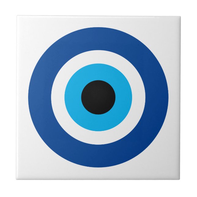 Carreau Petite dalle en céramique avec icône Evil Blue Mat (Devant)