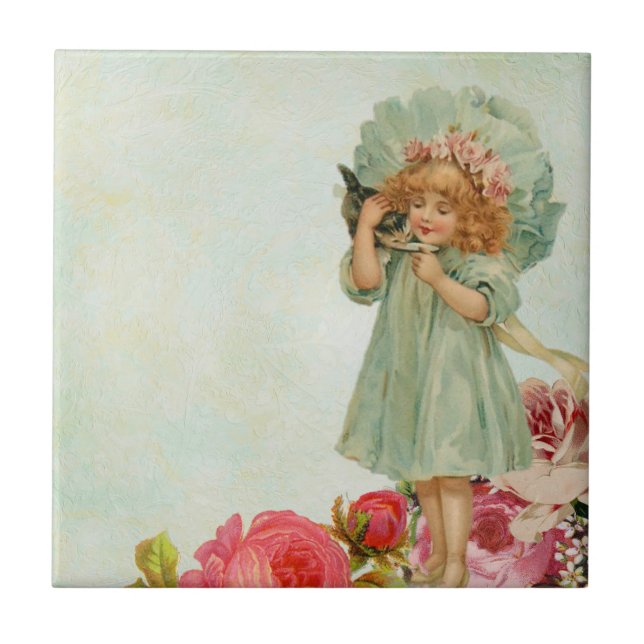 Carreau Petite fille avec le minou (Devant)