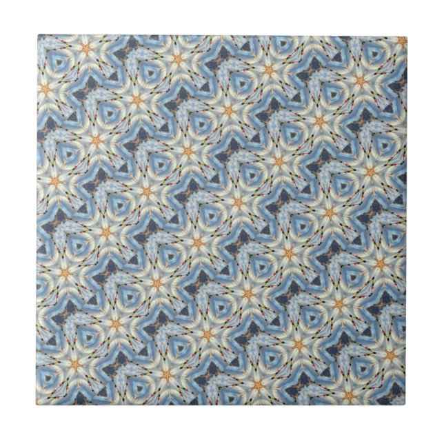 Carreau Petite tuile marocaine diagonale bleue (Devant)