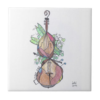 Carreau petite tuile : violoncelle