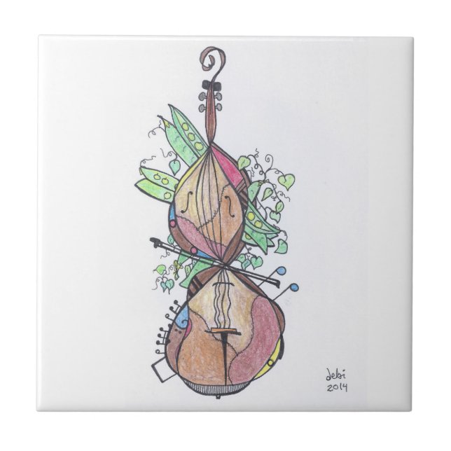 Carreau petite tuile :  violoncelle (Devant)