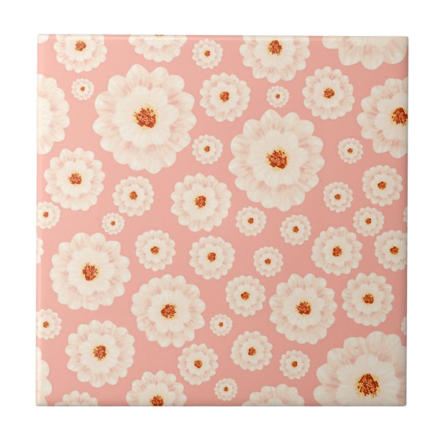 Carreau Petites fleurs roses en poudre (Devant)