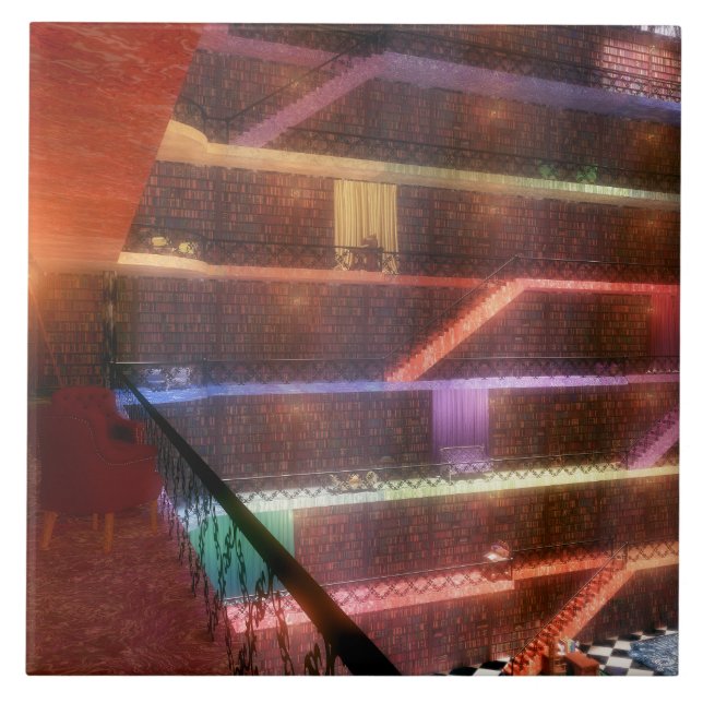 Carreau Phantastes : Carrelage de la bibliothèque du Palai (Devant)