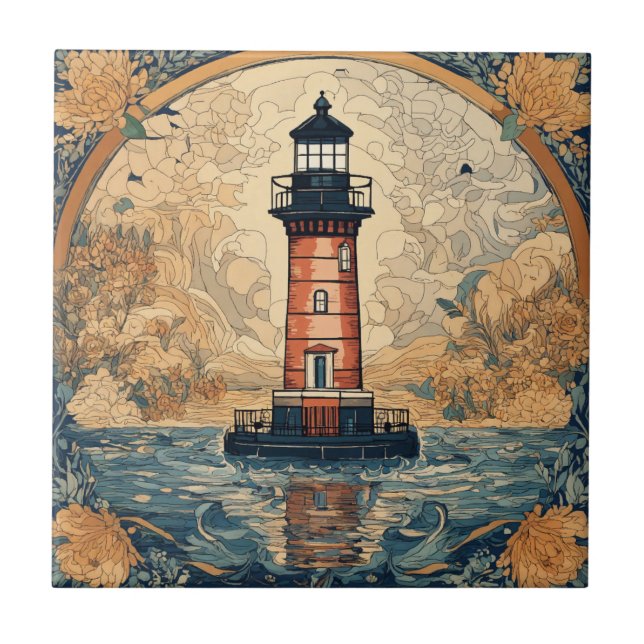 Carreau Phare rouge vintage (Devant)