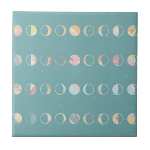 Carreau Phases Lune turquoise