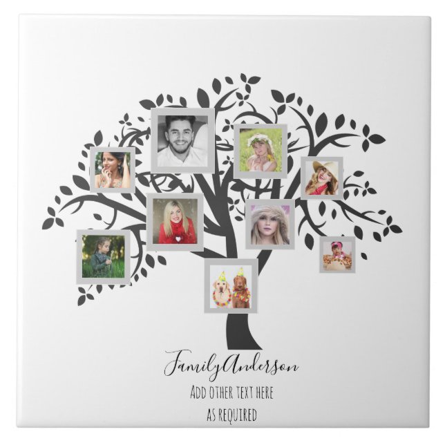 Carreau Photo Collage Family Tree Modèle Personnalisé (Devant)