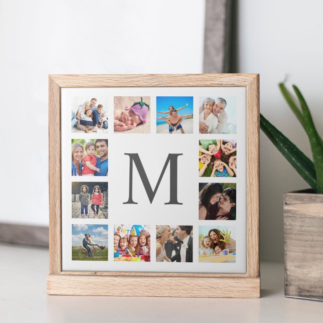 Carreau Photo Custom Family Collage Personnalité de White (Créateur téléchargé)