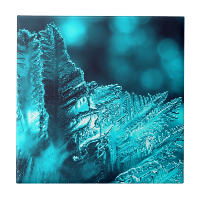 Carreau Photographie de glace turquoise (Devant)