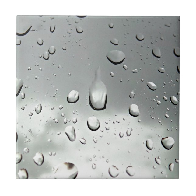 Carreau Photographie de gouttes de pluie (Devant)